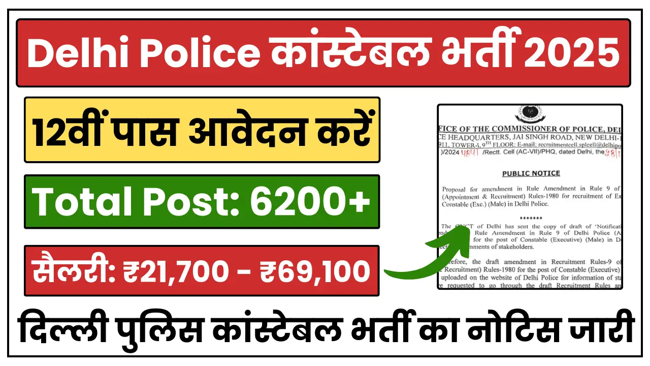 Delhi Police Constable Vacancy 2025