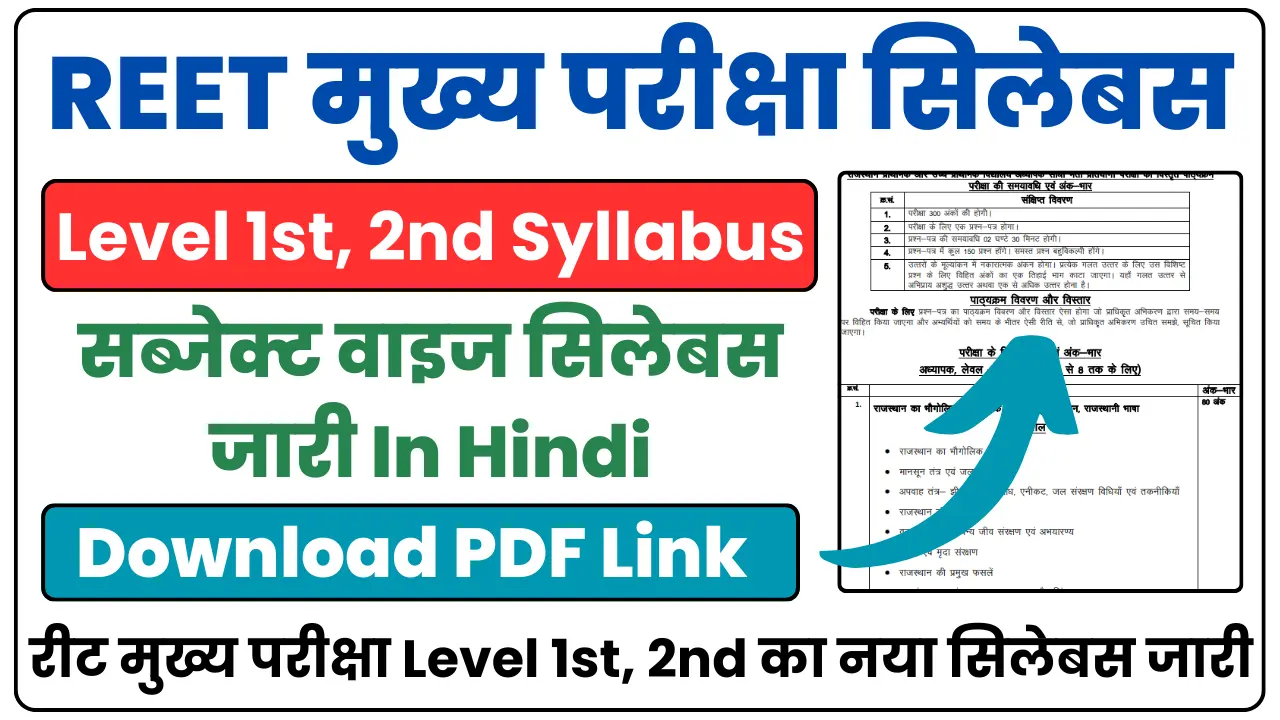 REET Mains Exam New Syllabus 2025