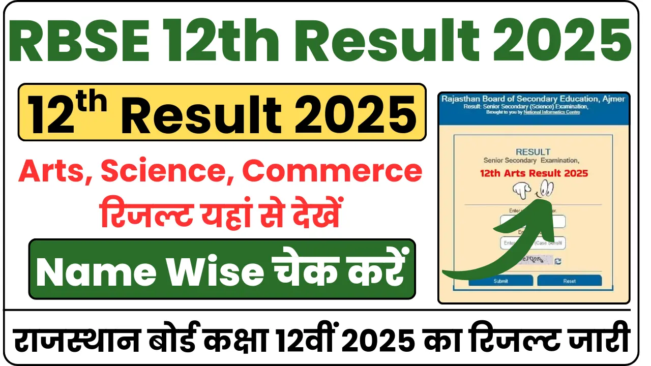 Rajasthan Board 12th Result 2025