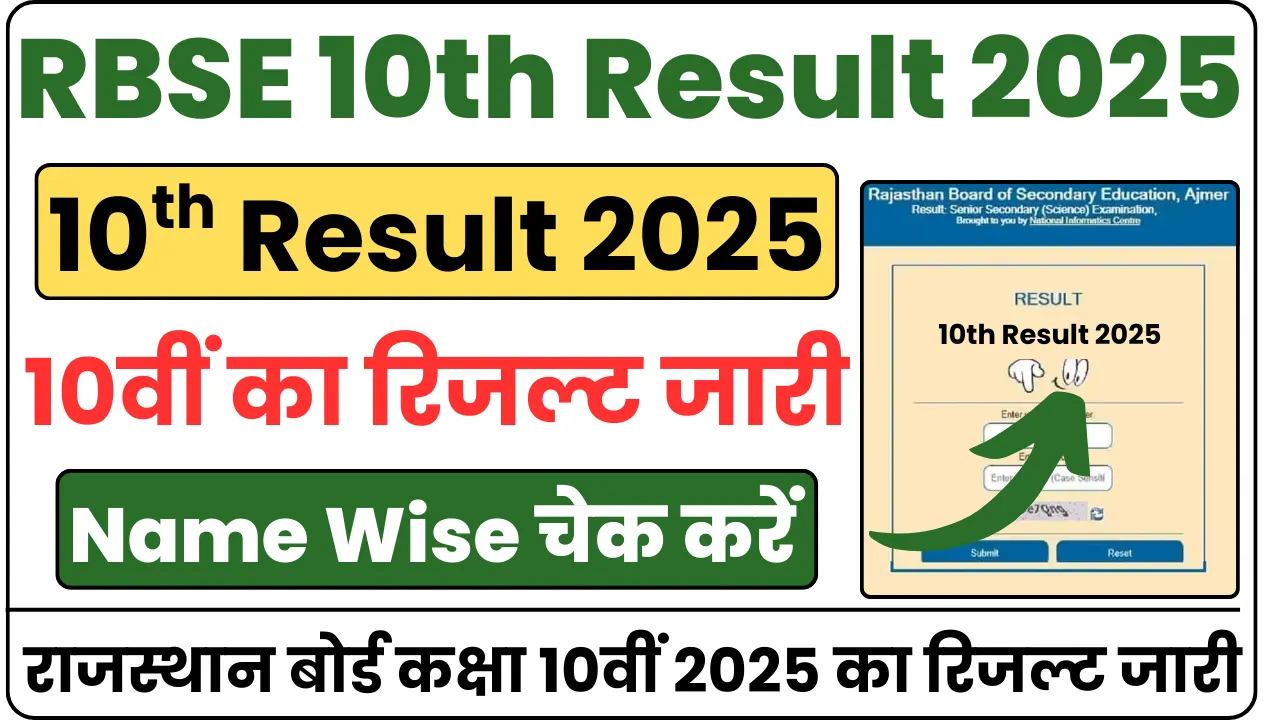 Rajasthan Board 10th Result 2025