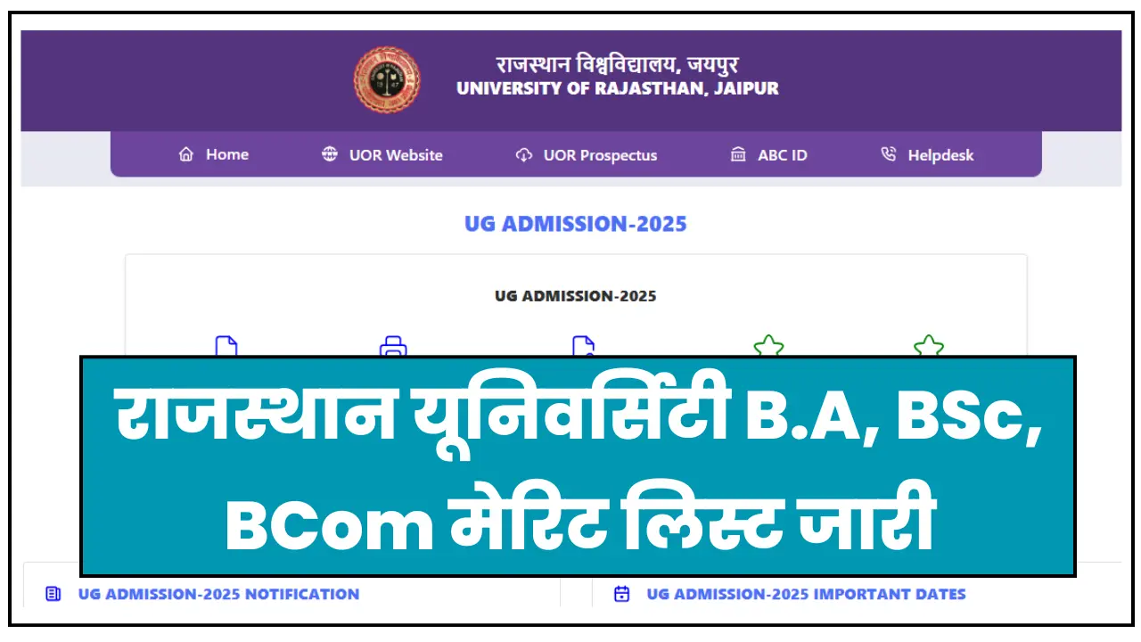 Rajasthan University Merit List 2025