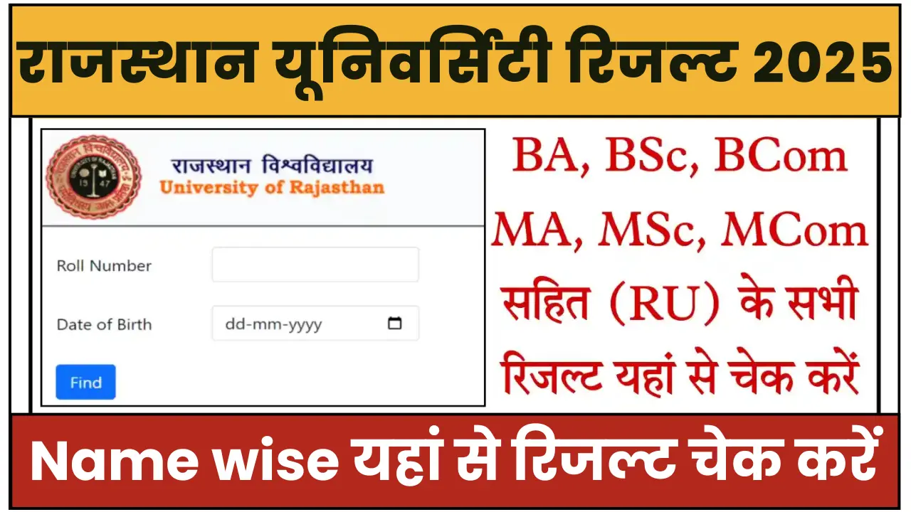 Rajasthan University Result 2025