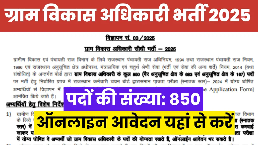 Rajasthan VDO Recruitment 2025