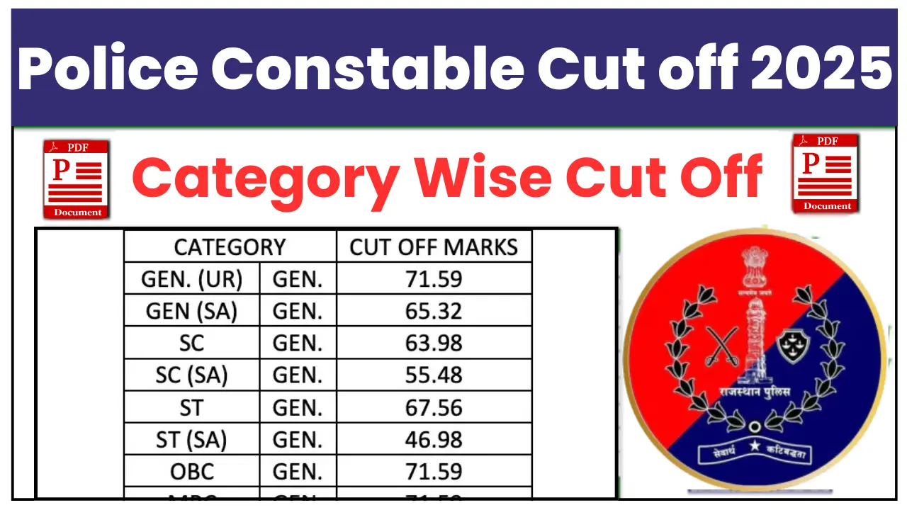 Rajasthan Police Constable Cut off 2025